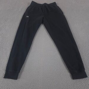 Under Armour Sweatpants Mens Medium Black Joggers Rival Fleece Tapered Leg Gym